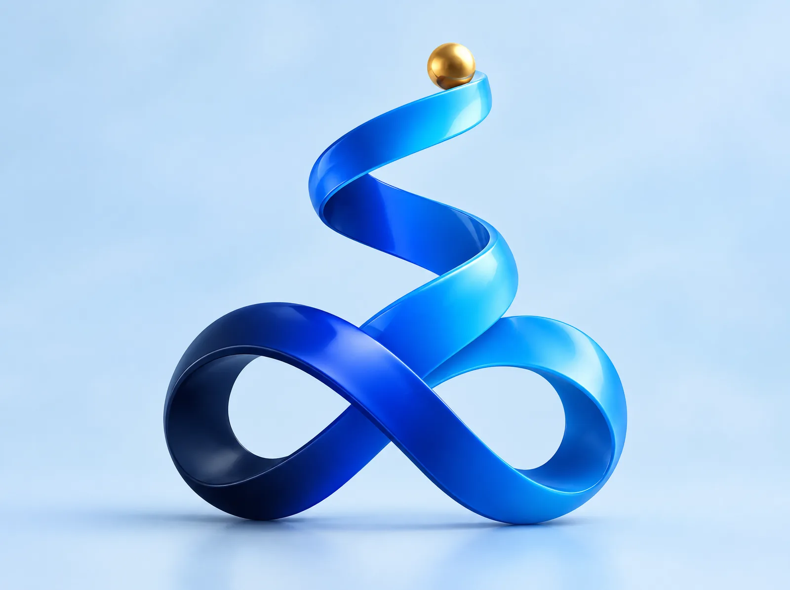 Glossy infinity ribbon spiralling upward for continuous monthly improvement