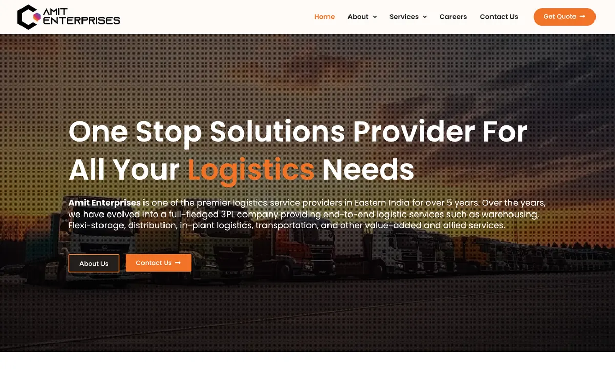 Amit Enterprises website homepage designed by Orbirise