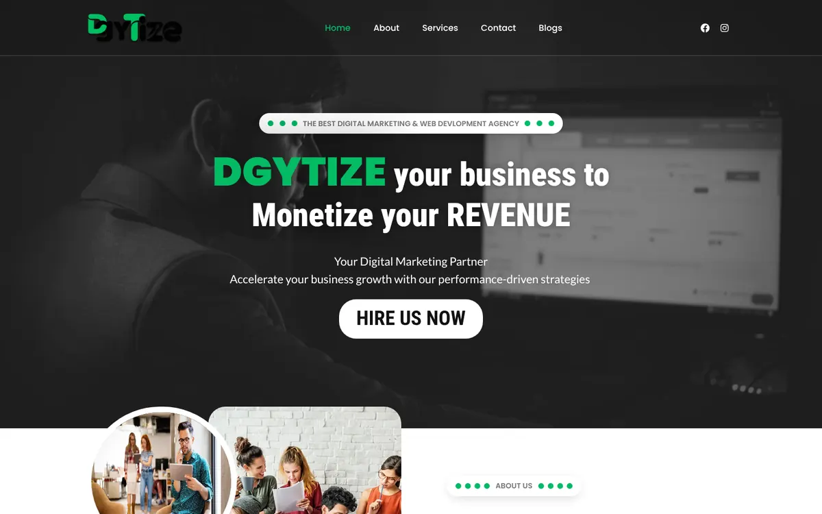 Dgytize website homepage designed by Orbirise
