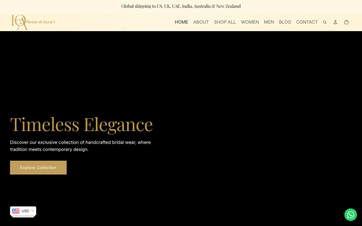 Houzz of Aaray's (HOA) website homepage designed by Orbirise