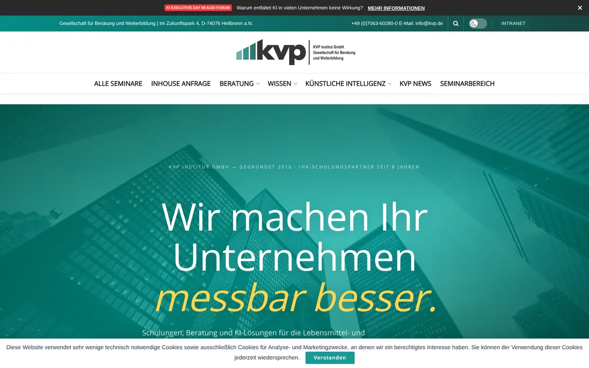 KVP Institut GmbH website homepage designed by Orbirise