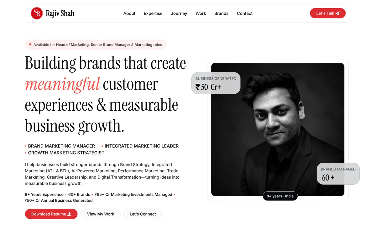 Rajiv Shah (Socialit Rajiv) website homepage designed by Orbirise